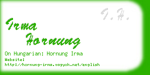 irma hornung business card